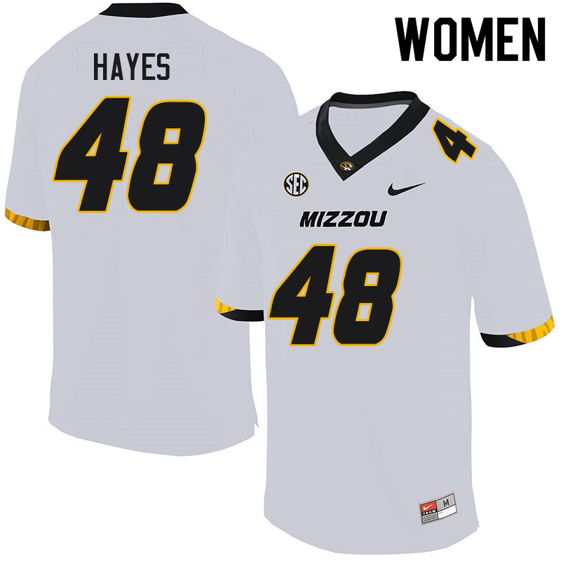 Women #48 Caimin Hayes Missouri Tigers College Football Jerseys Sale-White - Click Image to Close